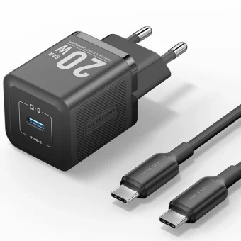 Vention Φορτιστής GaN με Θύρα USB-C και Καλώδιο USB-C - USB-C 20W Quick Charge 3.0 Μαύρος (TZ-FEPB0-EU-01)