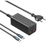 Vention Φορτιστής GaN με 2 Θύρες USB-A και 2 Θύρες USB-C και Καλώδιο USB-C - USB-C 100W Power Delivery / Quick Charge 3.0 Μαύρος (FBSBG-EU) - Image 3
