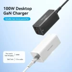 Vention Φορτιστής GaN με 2 Θύρες USB-A και 2 Θύρες USB-C και Καλώδιο USB-C - USB-C 100W Power Delivery / Quick Charge 3.0 Μαύρος (FBSBG-EU) - Image 4