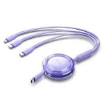 Vention Retractable USB to Type-C / Lightning Cable 5A Μωβ 1.1m TRKVBE