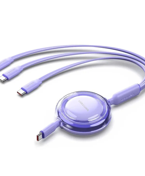 Vention Retractable USB to Type-C / Lightning Cable 5A Μωβ 1.1m TRKVBE