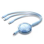 Vention Retractable USB to Type-C / Lightning Cable 5A Μπλε 1.1m TRKSBE