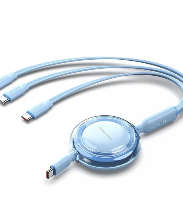 Vention Retractable USB to Type-C / Lightning Cable 5A Μπλε 1.1m TRKSBE