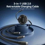 Vention Retractable USB to Type-C / Lightning Cable 5A Μπλε 1.1m TRKSBE - Image 7