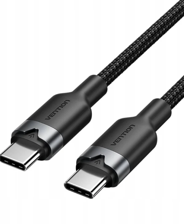 Vention Braided USB 2.0 Cable USB-C male - USB-C 60W PD Μαύρο 1m TRDBF