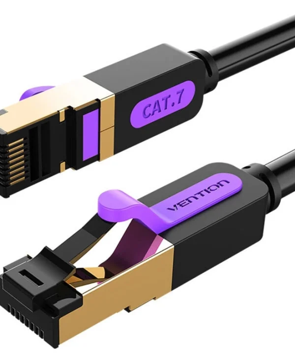 Vention S/FTP Cat.7 (10Gbps) Καλώδιο Δικτύου Ethernet 0.5m Μαύρο ICDBD