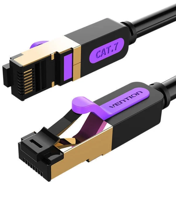Vention S/FTP Cat.7 (10Gbps) Καλώδιο Δικτύου Ethernet 1m Μαύρο ICDBF
