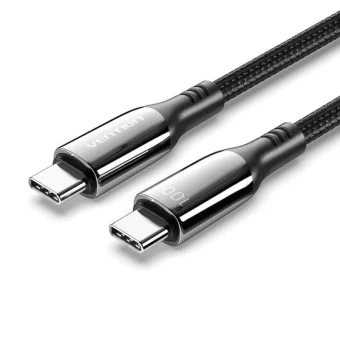 Vention Braided USB 2.0 Cable USB-C male - USB-C 100W PD Μαύρο 2m CTXBH