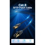 Vention Network Cable Cat8 Sftp Braided 2.0m Black Ikgbh IKGBH - Image 2