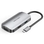 Vention USB-C Docking Station με HDMI 4K PD και σύνδεση 2 Οθονών Γκρι (TOAHB)