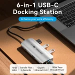 Vention USB-C Docking Station με HDMI 4K PD Γκρι (TOFHB) - Image 10