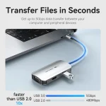 Vention TQAHB USB-C Docking Station με HDMI 4K PD Ethernet και σύνδεση 2 Οθονών Γκρι - Image 7