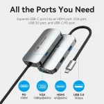 Vention TQAHB USB-C Docking Station με HDMI 4K PD Ethernet και σύνδεση 2 Οθονών Γκρι - Image 10