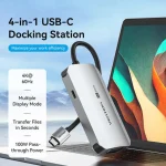 Vention TQAHB USB-C Docking Station με HDMI 4K PD Ethernet και σύνδεση 2 Οθονών Γκρι - Image 11