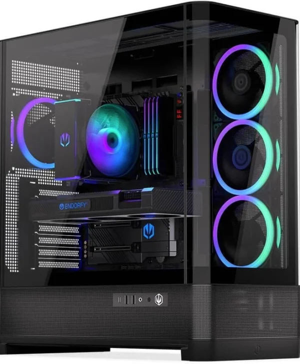 Endorfy Aquarius 8000 Corona Gaming Midi Tower Κουτί Υπολογιστή με Πλαϊνό Παράθυρο και ARGB Φωτισμό Μαύρο EY2A021