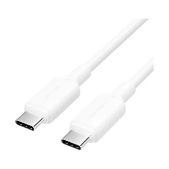 Vention Power Data Cable Usb Type-c M To Usb Type-c M 1m 480 Mbps 60w Pvc White TRCWF