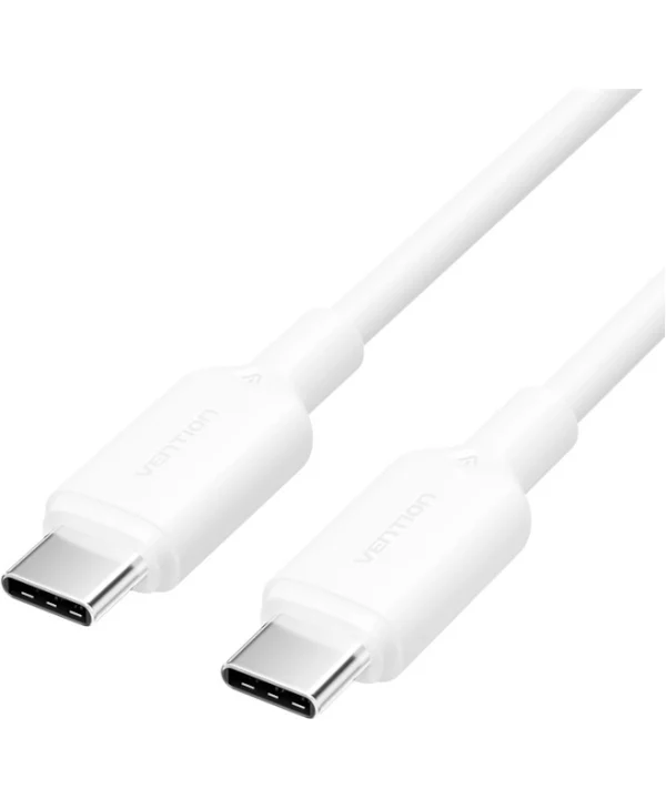 Vention Power Data Cable Usb Type-c M To Usb Type-c M 1m 480 Mbps 60w Pvc White TRCWF