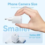 Vention Φορτιστής GaN με Θύρα USB-C και Καλώδιο USB-C - USB-C 20W Power Delivery Λευκός (TZ-FEPW0-EU-01) - Image 5