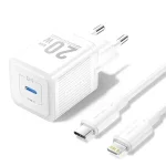 Vention Φορτιστής GaN με Θύρα USB-C και Καλώδιο USB-C - Lightning 20W Power Delivery Λευκός (TZ-FEPW0-EU-02)