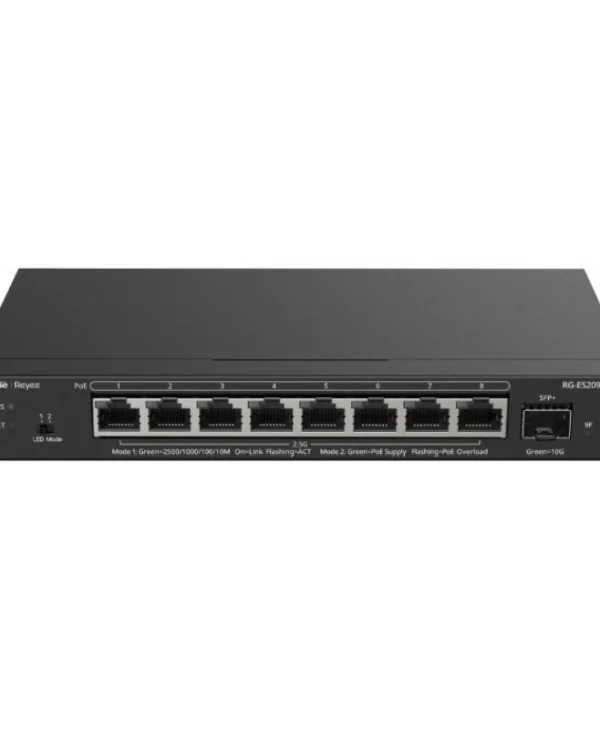 Ruijie RG-ES209MG-P Managed L2 PoE+ Switch με 8 Θύρες Gigabit (1Gbps) Ethernet