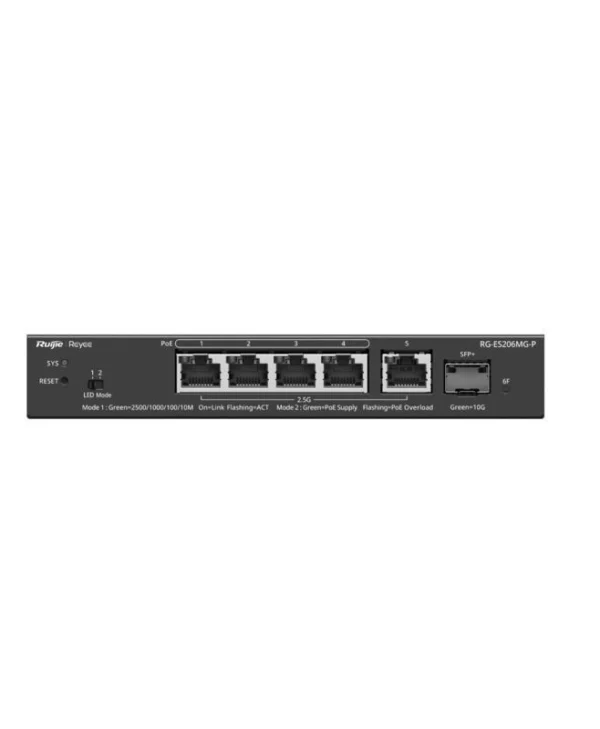 Ruijie RG-ES206MG-P Managed L2 PoE+ Switch με 4 Θύρες Gigabit (1Gbps) Ethernet