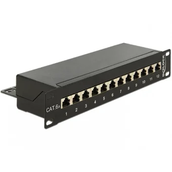 Delock Patch Panel 10" 12 Ports Cat.6a Black Delock 43310