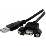 StarTech USB 2.0 Panel Mount USB-A male - USB-A male Μαύρο 0.3m (USBPNLAFAM1)