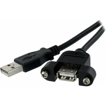 StarTech USB 2.0 Panel Mount USB-A male - USB-A male Μαύρο 0.3m (USBPNLAFAM1)