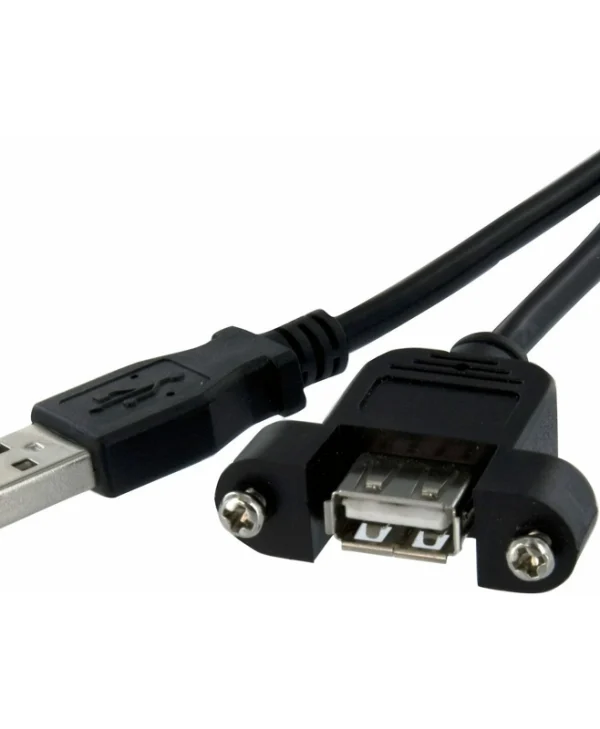 StarTech USB 2.0 Panel Mount USB-A male - USB-A male Μαύρο 0.3m (USBPNLAFAM1)