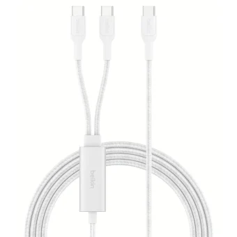 Belkin Boostcharge Pro USB 2.0 Cable USB-C male - USB-C 140W Λευκό 1.5m CAC004hq1.5MWH CAC004HQ1.5MWH