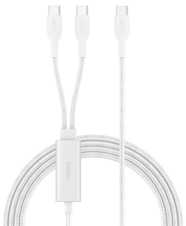 Belkin Boostcharge Pro USB 2.0 Cable USB-C male - USB-C 140W Λευκό 1.5m CAC004hq1.5MWH CAC004HQ1.5MWH