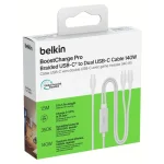 Belkin Boostcharge Pro USB 2.0 Cable USB-C male - USB-C 140W Λευκό 1.5m CAC004hq1.5MWH CAC004HQ1.5MWH - Image 6