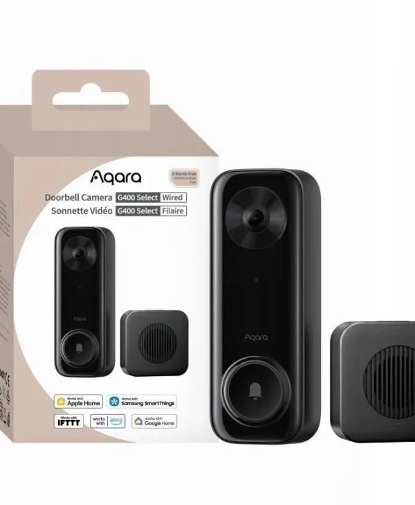 Aqara Σετ Θυροτηλεόρασης Wi-Fi Συμβατό με Alexa, Google Home και Apple HomeKit Μαύρο DB-C03D