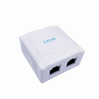 Cablexpert Cat6a Ftp Double Port Surface Mount Box White NCAC-2F6A-01