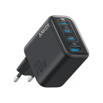 Anker Φορτιστής Χωρίς Καλώδιο με Θύρα USB-A και 3 Θύρες USB-C 70W Μαύρος (Zolo) A121CG11