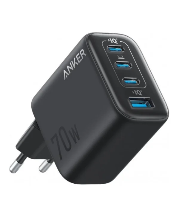 Anker Φορτιστής Χωρίς Καλώδιο με Θύρα USB-A και 3 Θύρες USB-C 70W Μαύρος (Zolo) A121CG11
