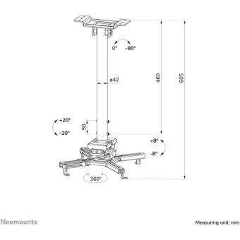 Neomounts Βάση Projector Οροφής Λευκή CL25-540WH1