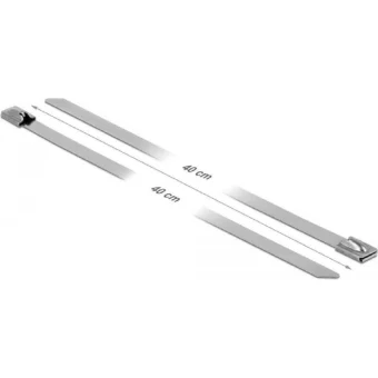 DeLock Δεματικά Καλωδίων Πλαστικά 400mmx7.9mm σε Ασημί χρώμα (10τμχ) (18773)
