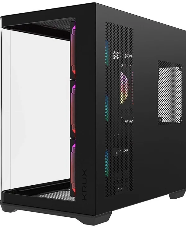 Krux Tano Gaming Midi Tower Κουτί Υπολογιστή με Πλαϊνό Παράθυρο και ARGB Φωτισμό Μαύρο KRXD015
