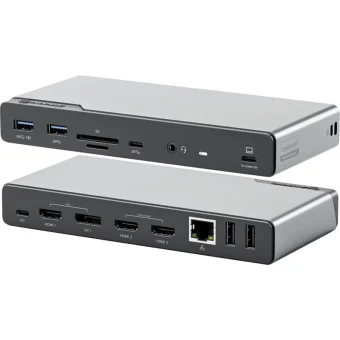Alogic USB-C Docking Station με HDMI/DisplayPort 4K PD και σύνδεση 4 Οθονών Γκρι (DUCDV4)