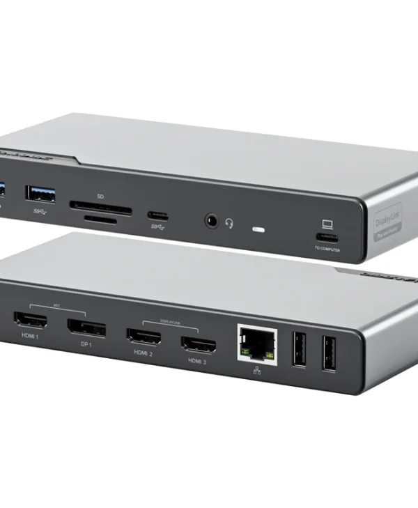 Alogic USB-C Docking Station με HDMI/DisplayPort 4K PD και σύνδεση 4 Οθονών Γκρι (DUCDV4)