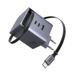 Ugreen Φορτιστής GaN με Θύρα USB-A και 2 Θύρες USB-C και Καλώδιο USB-C 100W Power Delivery Γκρι (X616) 65828 - Image 2