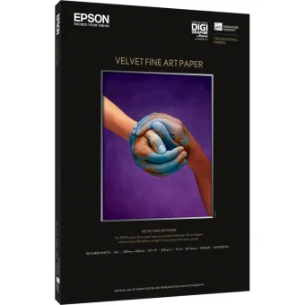 Epson Velvet Fine Art Paper Φωτογραφικό Χαρτί Matte A3+ 260gr/m² για Εκτυπωτές Inkjet 20 Φύλλα C13S041637