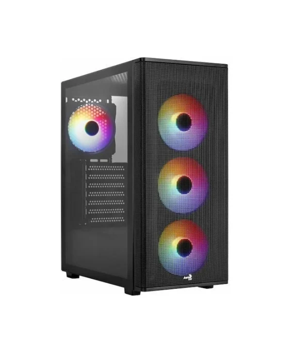 Aerocool B310A Flow-G-BK-v1 Gaming Midi Tower Κουτί Υπολογιστή με Πλαϊνό Παράθυρο Μαύρο ACCS-BD03043.11