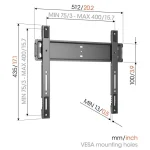 Vogel's TVM 5505 Βάση Τηλεόρασης Τοίχου έως 75kg Μαύρο 5855050 - Image 4