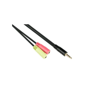Good Connections Καλώδιο Ήχου 3.5mm male - 2x 3.5mm female Χρυσό 0.2m με Επίχρυσους Ακροδέκτες AD-HS03