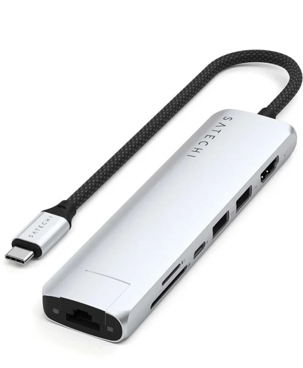 Satechi USB-C Docking Station με HDMI 4K PD Ethernet Ασημί (ST-P7SS)