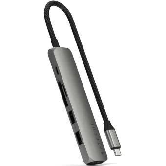 Satechi ST-P6SM USB-A / USB-C Docking Station με HDMI 4K PD Γκρι