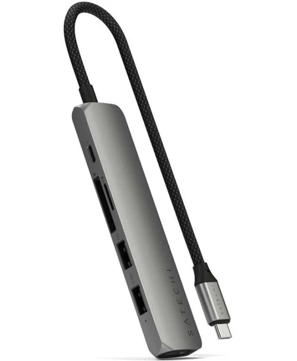 Satechi ST-P6SM USB-A / USB-C Docking Station με HDMI 4K PD Γκρι