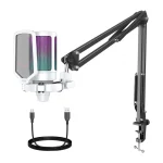 Fifine A6TW Δυναμικό Μικρόφωνο USB Shock Mounted σε Λευκό Χρώμα FFN_A6T_White - Image 2